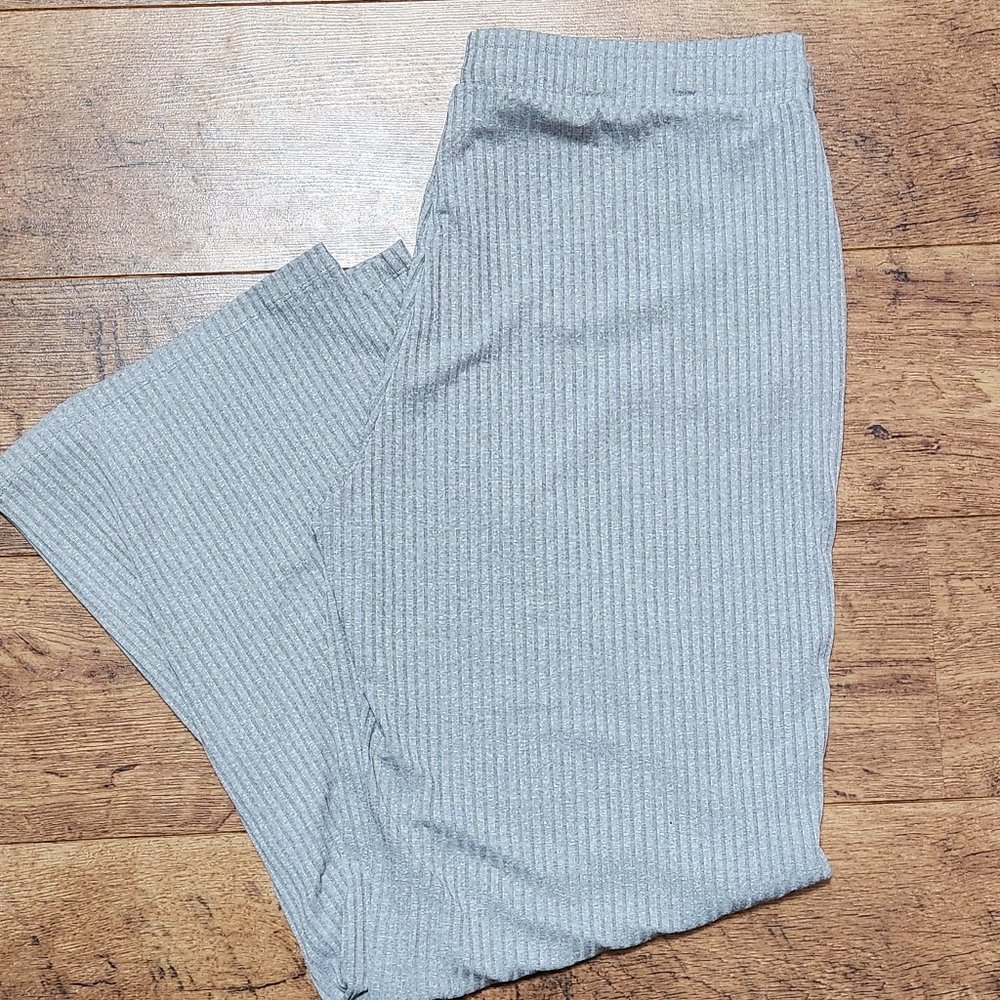 CALVIN KLEIN Women's Gray Ribbed Knit Wide Leg Pants - XL - NWT - NEW WITH TAGS - Picture 6 of 9